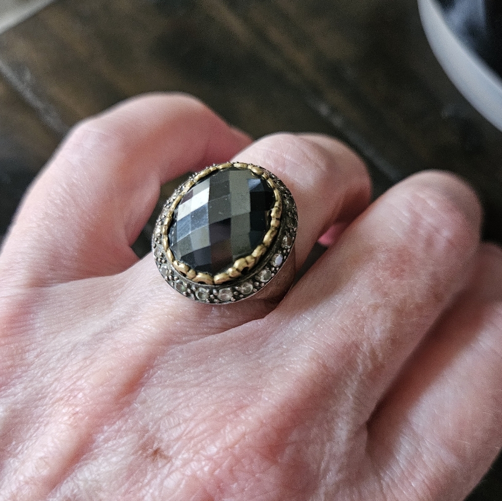 Retired Silpada Hematite Sterling Silver Ring - Picture 2 of 8